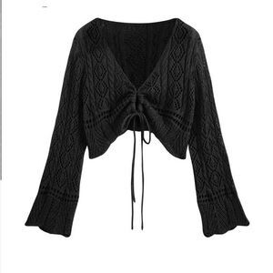 Classic Black GarmentWoman’s knitted cropped black  jumper 2xl 20-22